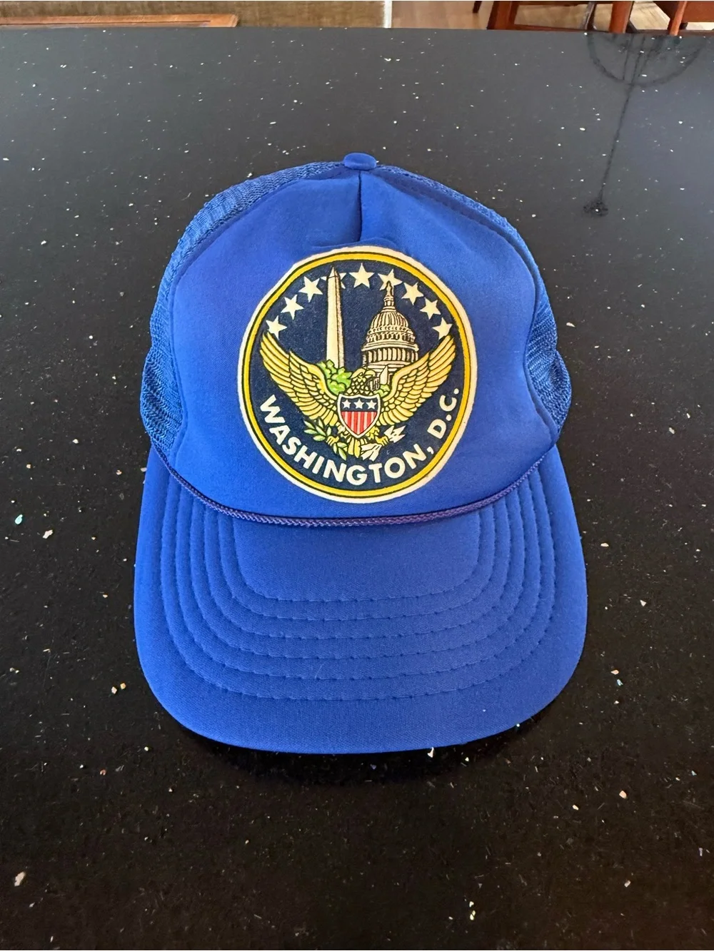 Washington D.C. Blue Trucker Hat with Eagle Patch